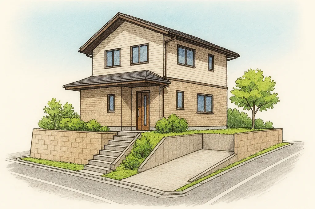 豊山町の南向き角地と高低差の土地活用法