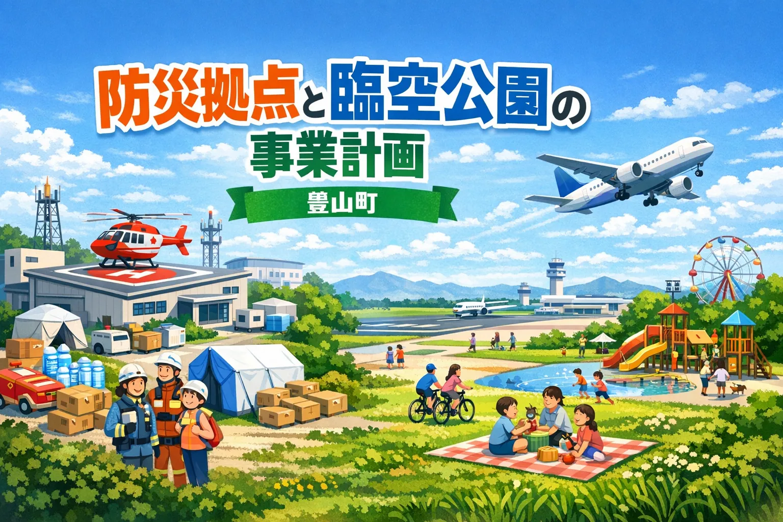 豊山町防災拠点と臨空公園の事業計画