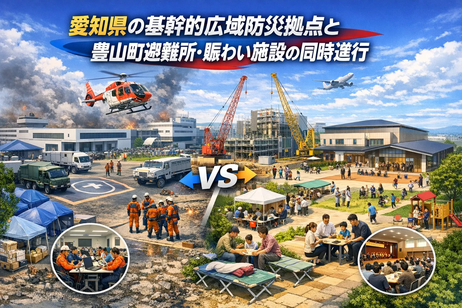 愛知県防災拠点と豊山町施設の連携