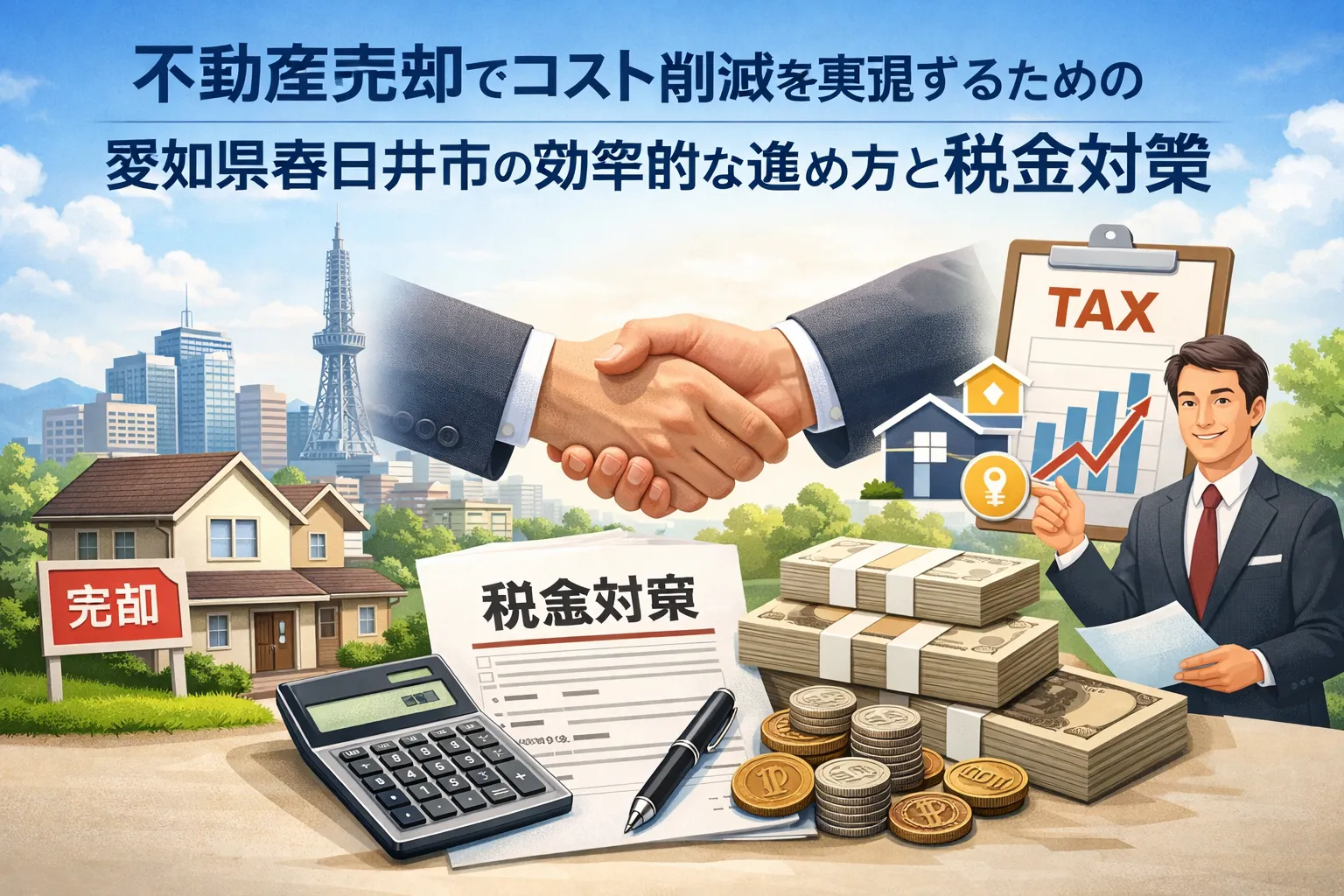 不動産売却でコスト削減を実現するための愛知県春日井市の効率的な進め方と税金対策