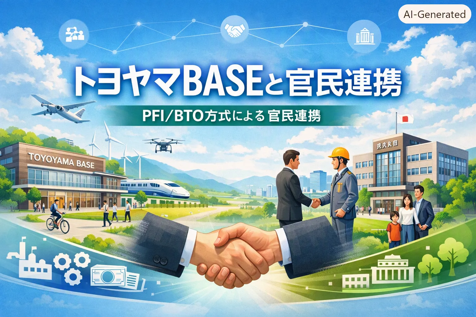 トヨヤマBASE構想とPFI/BTO方式による官民連携
