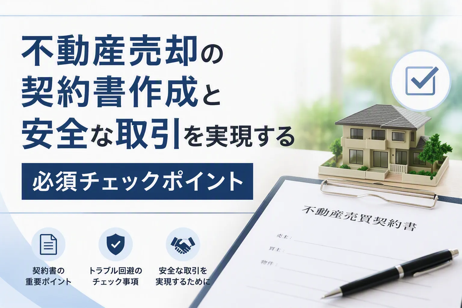 不動産売却の契約書作成と安全な取引を実現する必須チェックポイント